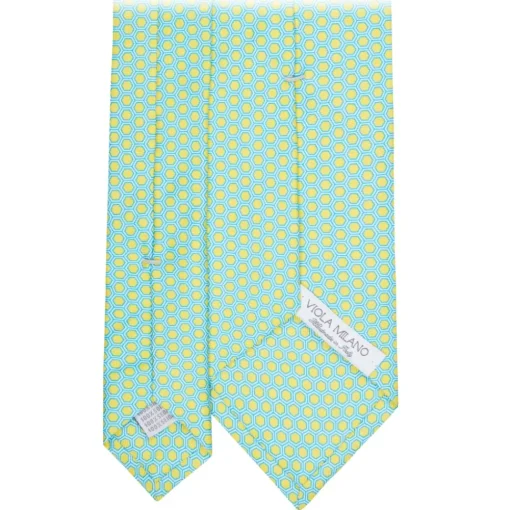 Viola Milano Ties & Bow Ties-- Artisan Square Selftipped Italian Silk Tie - Sun - Handmade in Italy - Luxury Exclusive Collection - Avvenice