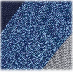 Viola Milano Ties & Bow Ties-- Block Stripe Woven Silk Jacquard Tie - Denim Mix - Made in Italy - Luxury Exclusive Collection - Avvenice
