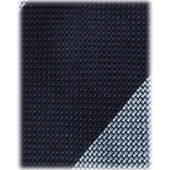 Viola Milano Ties & Bow Ties-- Block Stripe 3-Fold Grenadine Tie - Navy/Sea - Handmade in Italy - Luxury Exclusive Collection - Avvenice
