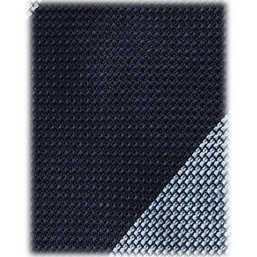 Viola Milano Ties & Bow Ties-- Block Stripe 3-Fold Grenadine Tie - Navy/Sea - Handmade in Italy - Luxury Exclusive Collection - Avvenice