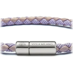 Viola Milano Bracelets-- Braided Genuine Italian Leather Bracelet - Purple Mix - Handmade in Italy - Luxury Exclusive Collection - Avvenice