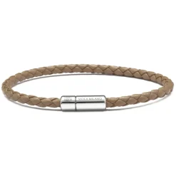 Viola Milano Bracelets-- Braided Italian Leather Bracelet - Taupe - Handmade in Italy - Luxury Exclusive Collection - Avvenice