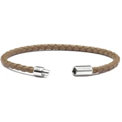 Viola Milano Bracelets-- Braided Italian Leather Bracelet - Taupe - Handmade in Italy - Luxury Exclusive Collection - Avvenice