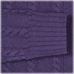 Viola Milano Knitwears-- Cable Knit Lambswool Sweater - Viola - Handmade in Italy - Luxury Exclusive Collection - Avvenice
