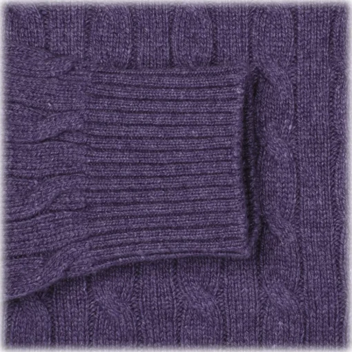 Viola Milano Knitwears-- Cable Knit Loro Piana Cashmere Sweater - Viola - Handmade in Italy - Luxury Exclusive Collection - Avvenice