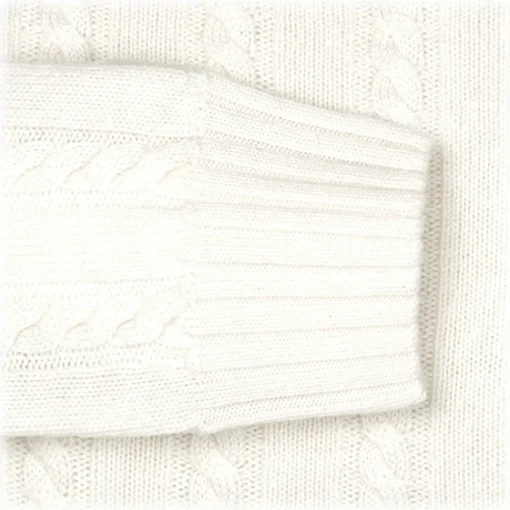 Viola Milano Knitwears-- Cable Knit Lambswool Sweater - Ivory - Handmade in Italy - Luxury Exclusive Collection - Avvenice
