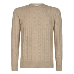 Viola Milano Knitwears-- Cable Knit Lambswool Sweater - Camel - Handmade in Italy - Luxury Exclusive Collection - Avvenice