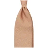 Viola Milano Ties & Bow Ties-- Chain Circle Selftipped Italian Silk Tie - Orange - Handmade in Italy - Luxury Exclusive Collection - Avvenice