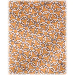 Viola Milano Ties & Bow Ties-- Chain Circle Selftipped Italian Silk Tie - Orange - Handmade in Italy - Luxury Exclusive Collection - Avvenice