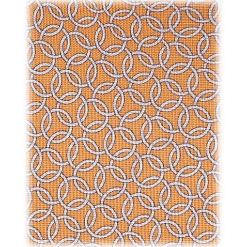 Viola Milano Ties & Bow Ties-- Chain Circle Selftipped Italian Silk Tie - Orange - Handmade in Italy - Luxury Exclusive Collection - Avvenice