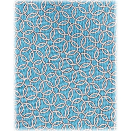 Viola Milano Ties & Bow Ties-- Chain Circle Selftipped Italian Silk Tie - Light Blue - Handmade in Italy - Luxury Exclusive Collection - Avvenice