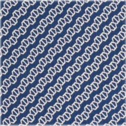 Viola Milano Ties & Bow Ties-- Chain Maillon Selftipped Italian Silk Tie - Navy / White - Made in Italy - Luxury Exclusive Collection - Avvenice