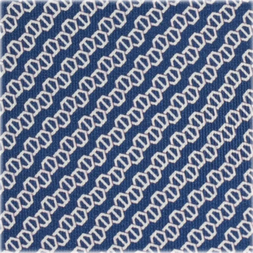 Viola Milano Ties & Bow Ties-- Chain Maillon Selftipped Italian Silk Tie - Navy / White - Made in Italy - Luxury Exclusive Collection - Avvenice