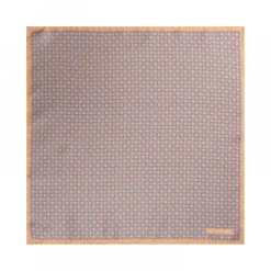 Viola Milano Ties & Bow Ties-- Chain Pattern Silk Pocket Square - Orange - Handmade in Italy - Luxury Exclusive Collection - Avvenice