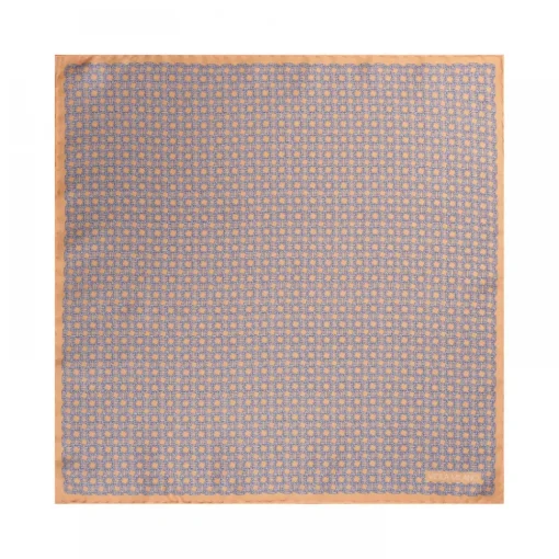 Viola Milano Ties & Bow Ties-- Chain Pattern Silk Pocket Square - Orange - Handmade in Italy - Luxury Exclusive Collection - Avvenice