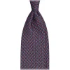 Viola Milano Ties & Bow Ties-- Chain Pattern Selftipped Silk Tie - Navy - Handmade in Italy - Luxury Exclusive Collection - Avvenice
