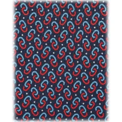Viola Milano Ties & Bow Ties-- Chain Pattern Selftipped Silk Tie - Navy - Handmade in Italy - Luxury Exclusive Collection - Avvenice