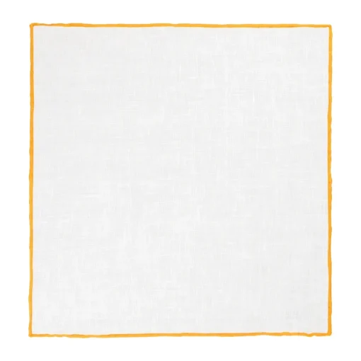 Viola Milano Ties & Bow Ties-- Classic Linen Pocket Square - Orange - Handmade in Italy - Luxury Exclusive Collection - Avvenice