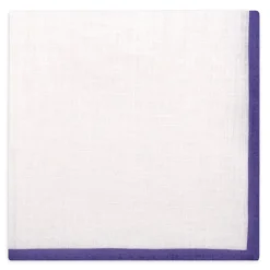 Viola Milano Ties & Bow Ties-- Classic Linen Pocket Square - Purple - Handmade in Italy - Luxury Exclusive Collection - Avvenice