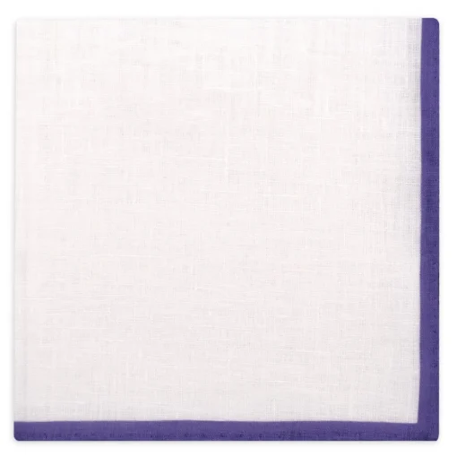 Viola Milano Ties & Bow Ties-- Classic Linen Pocket Square - Purple - Handmade in Italy - Luxury Exclusive Collection - Avvenice