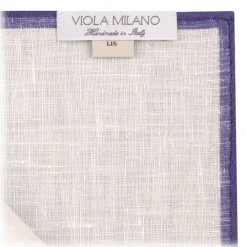 Viola Milano Ties & Bow Ties-- Classic Linen Pocket Square - Purple - Handmade in Italy - Luxury Exclusive Collection - Avvenice