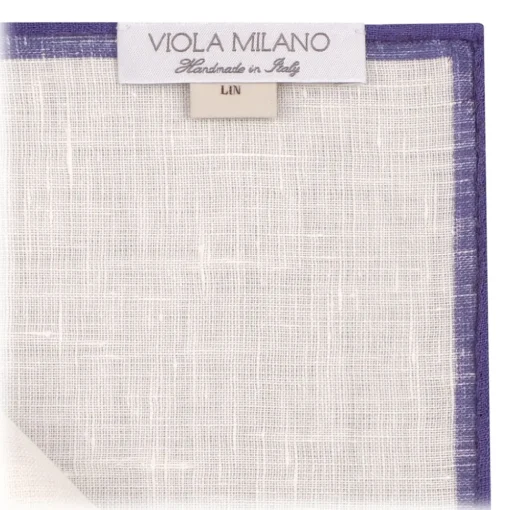 Viola Milano Ties & Bow Ties-- Classic Linen Pocket Square - Purple - Handmade in Italy - Luxury Exclusive Collection - Avvenice