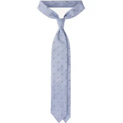 Viola Milano Ties & Bow Ties-- Classic Polka Dot 3-Fold Grenadine Tie - Light Blue/Brown - Handmade in Italy - Luxury Exclusive Collection - Avvenice