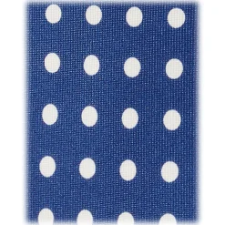 Viola Milano Ties & Bow Ties-- Classic Polka Dot Selftipped Silk Tie - Blue/White - Handmade in Italy - Luxury Exclusive Collection - Avvenice