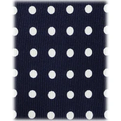 Viola Milano Ties & Bow Ties-- Classic Polka Dot Selftipped Silk Tie - Navy - Handmade in Italy - Luxury Exclusive Collection - Avvenice