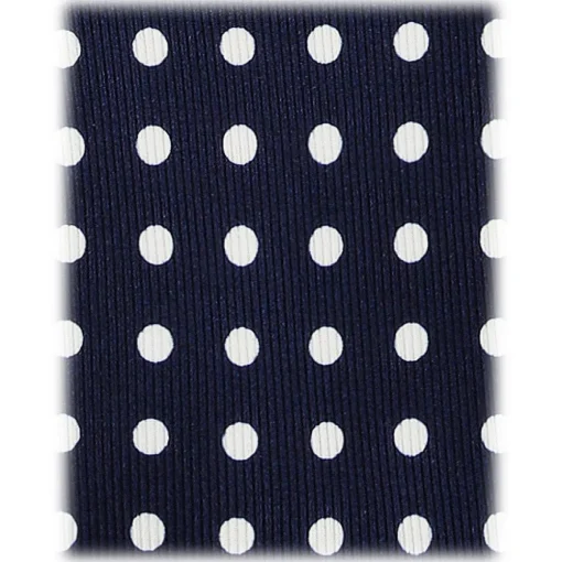Viola Milano Ties & Bow Ties-- Classic Polka Dot Selftipped Silk Tie - Navy - Handmade in Italy - Luxury Exclusive Collection - Avvenice