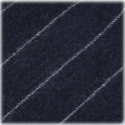 Viola Milano Ties & Bow Ties-- Classic Shalk Stripe Untipped Flannel Tie - Navy - Made in Italy - Luxury Exclusive Collection - Avvenice