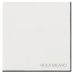 Viola Milano Ties & Bow Ties-- Classic Shoestring 100% Cotton Pocket Square - Black - Handmade in Italy - Luxury Exclusive Collection - Avvenice