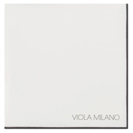 Viola Milano Ties & Bow Ties-- Classic Shoestring 100% Cotton Pocket Square - Black - Handmade in Italy - Luxury Exclusive Collection - Avvenice