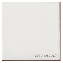 Viola Milano Ties & Bow Ties-- Classic Shoestring Silk Pocket Square - Brown - Handmade in Italy - Luxury Exclusive Collection - Avvenice