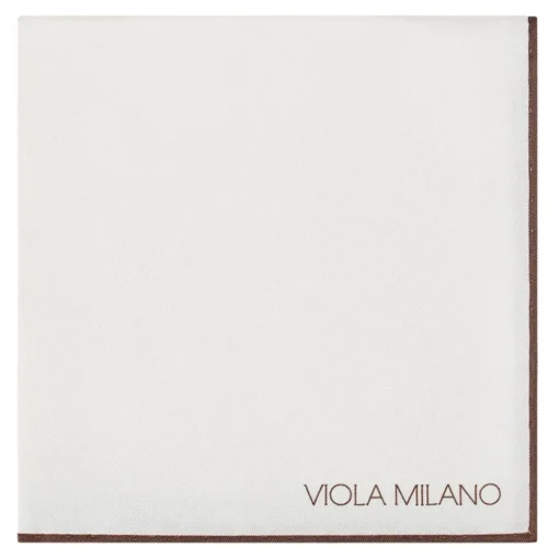 Viola Milano Ties & Bow Ties-- Classic Shoestring Silk Pocket Square - Brown - Handmade in Italy - Luxury Exclusive Collection - Avvenice