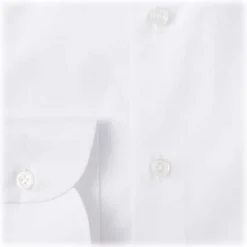 Viola Milano Shirts-- Classic Solid Button-Down Collar Dress Shirt - White - Handmade in Italy - Luxury Exclusive Collection - Avvenice