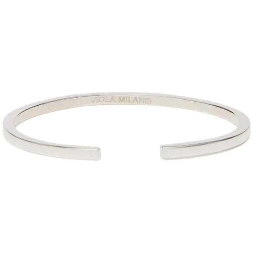 Viola Milano Bracelets-- Classic Sterling Silver Bangle - Small - Handmade in Italy - Luxury Exclusive Collection - Avvenice