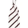 Viola Milano Ties & Bow Ties-- Classic Stripe Selftipped Silk Jacquard Tie - Brown / Navy - Made in Italy - Luxury Exclusive Collection - Avvenice