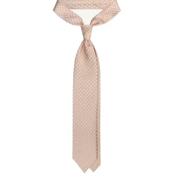 Viola Milano Ties & Bow Ties-- Clover Floral Selftipped Italian Silk Tie - Sand - Handmade in Italy - Luxury Exclusive Collection - Avvenice