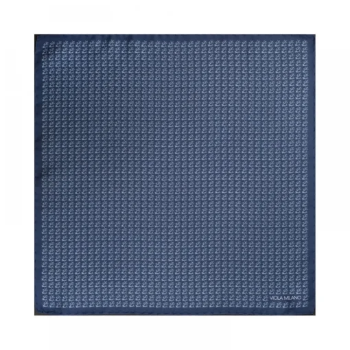 Viola Milano Ties & Bow Ties-- Coral Pattern Silk Pocket Square - Navy - Handmade in Italy - Luxury Exclusive Collection - Avvenice