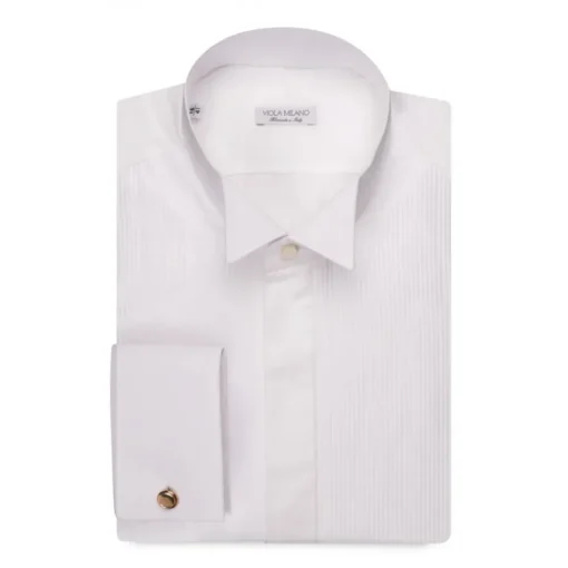 Viola Milano Shirts-- Cotton Dress Shirt - White - Handmade in Italy - Luxury Exclusive Collection - Avvenice