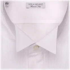 Viola Milano Shirts-- Cotton Dress Shirt - White - Handmade in Italy - Luxury Exclusive Collection - Avvenice