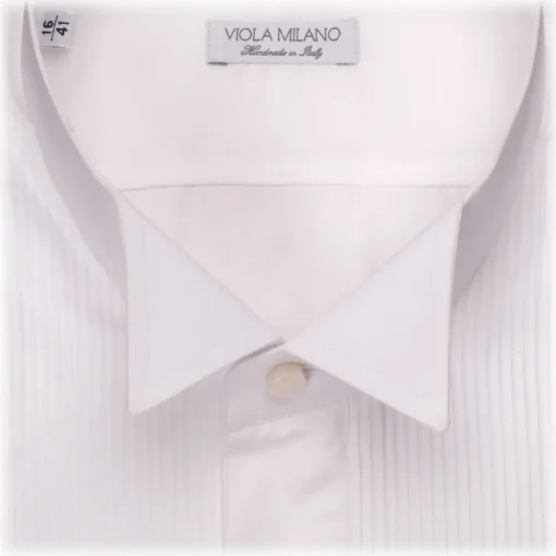 Viola Milano Shirts-- Cotton Dress Shirt - White - Handmade in Italy - Luxury Exclusive Collection - Avvenice