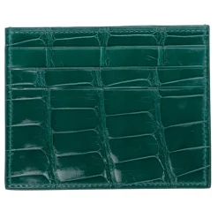 Viola Milano Wallets-- Crocodile Credit Card Holder - Green - Handmade in Italy - Luxury Exclusive Collection - Avvenice