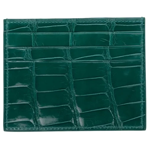 Viola Milano Wallets-- Crocodile Credit Card Holder - Green - Handmade in Italy - Luxury Exclusive Collection - Avvenice