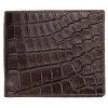 Viola Milano Wallets-- Crocodile Slim Wallet - Brown - Handmade in Italy - Luxury Exclusive Collection - Avvenice