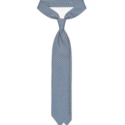 Viola Milano Ties & Bow Ties-- Cross Pattern Selftipped Silk Tie - Navy/White - Handmade in Italy - Luxury Exclusive Collection - Avvenice