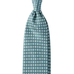Viola Milano Ties & Bow Ties-- Cube Pattern Selftipped Silk Tie - Mint - Made in Italy - Luxury Exclusive Collection - Avvenice