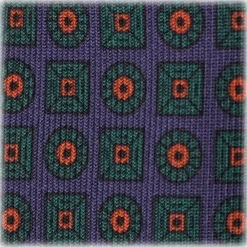 Viola Milano Ties & Bow Ties-- Diamond Floral Handprinted Ancient Madder Silk Tie - Sea - Made in Italy - Luxury Exclusive Collection - Avvenice
