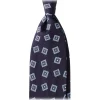 Viola Milano Ties & Bow Ties-- Diamond Pattern Handrolled Woven Silk Tie - Navy/Sea - Handmade in Italy - Luxury Exclusive Collection - Avvenice